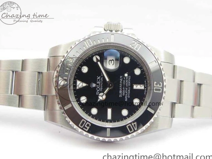 116610 Best 1:1 Edition Submariner 904L Bracelet Case SS Black SA3135 GMF And LN Ceramic 0111